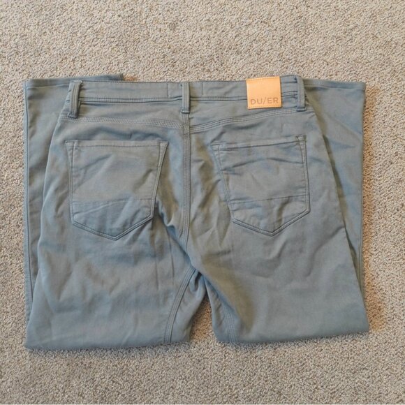 DU/ER N2X Slim Fit Mens Pants 33x30 Green Casual Everyday Outdoor Stretch - Picture 2 of 7